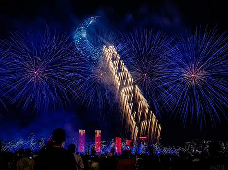 八一鄂尔多斯建军节无人机焰火秀